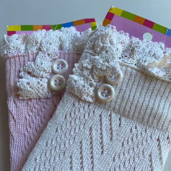 Three Bird Nest | Blush & Ivory Lace Knit Boot Socks | O/S - Picture 4 of 8